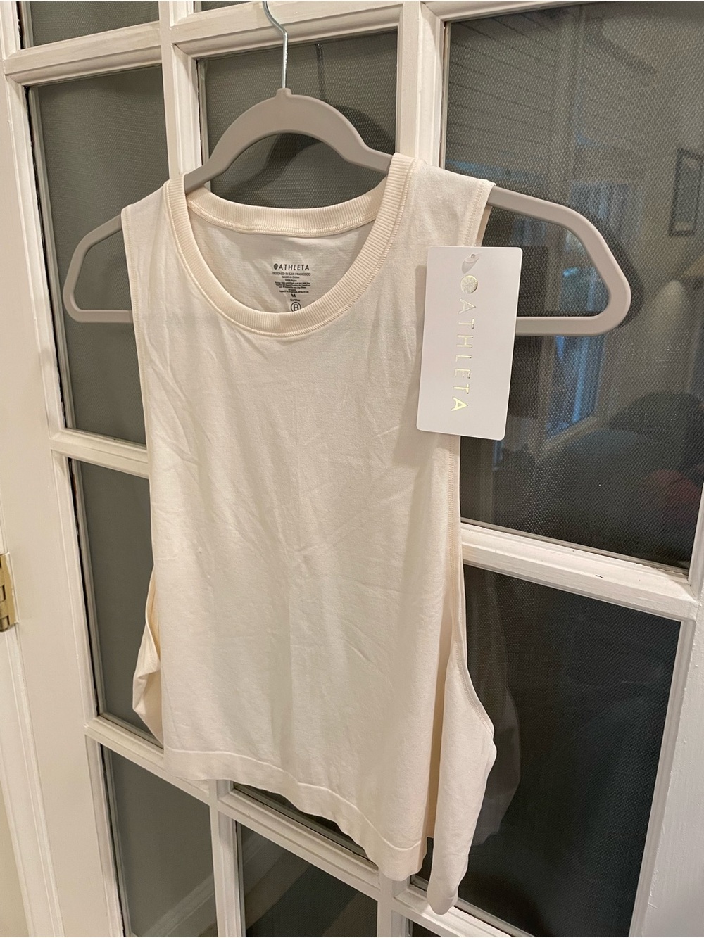 Athleta Women's Cream Mineral Wash Crop Muscle Tank